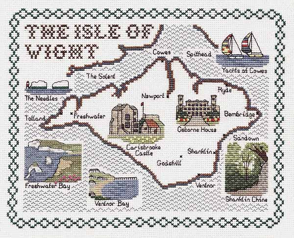 Isle of Wight Map Cross Stitch Kit by Classic Embroidery