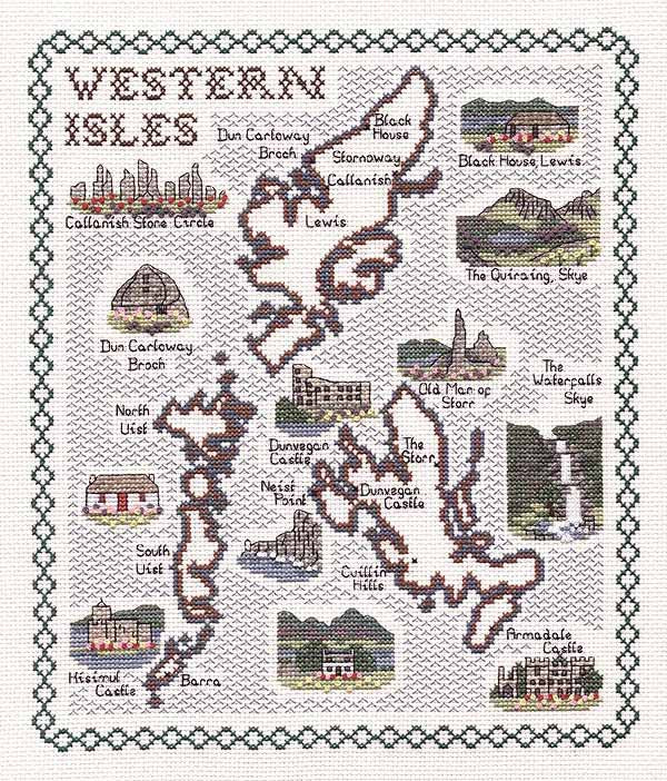 Western Isles Map Cross Stitch Kit by Classic Embroidery