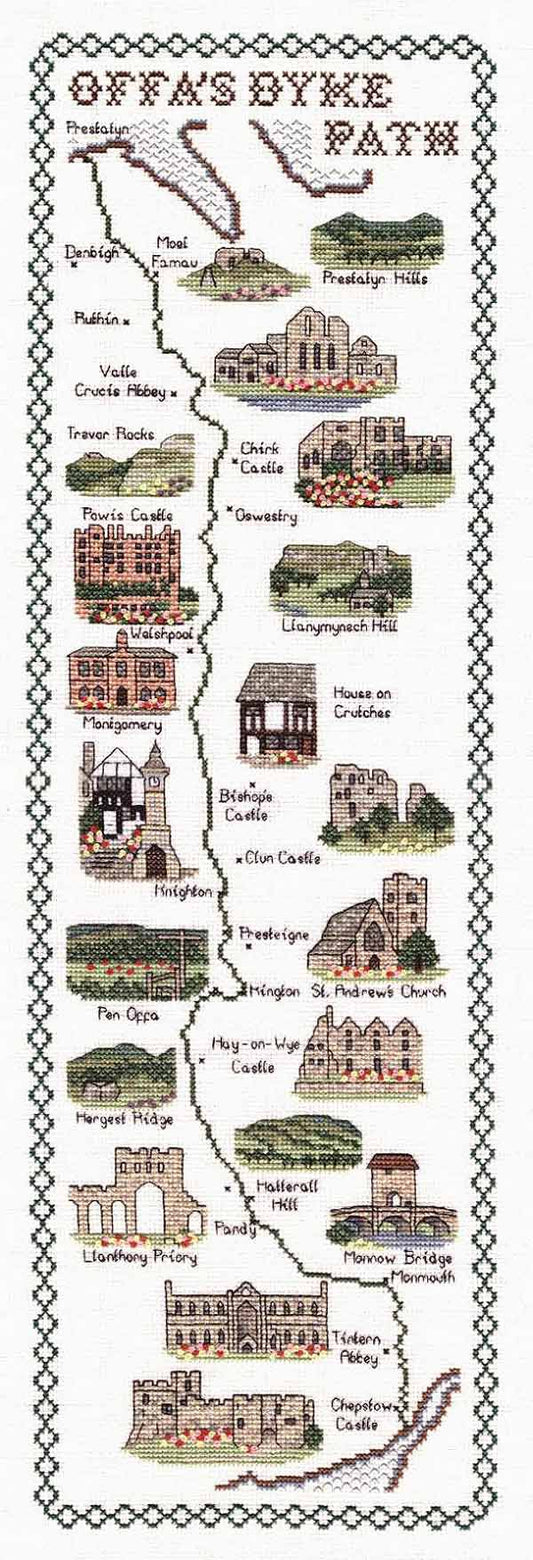 Offas Dyke Path Map Cross Stitch Kit by Classic Embroidery