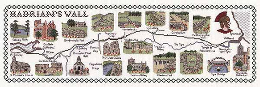 Hadrians Wall Map Cross Stitch Kit by Classic Embroidery