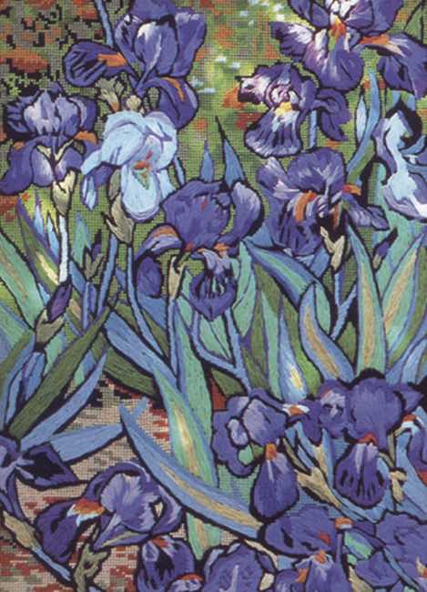 Irises Tapestry Needlepoint Kit by Glorafilia