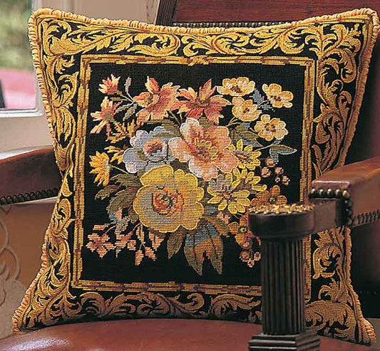 Versailles Flowers Tapestry Needlepoint Kit by Glorafilia - Maron