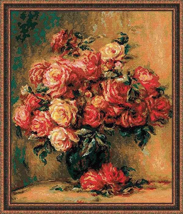 Bouquet of Roses Cross Stitch Kit By RIOLIS