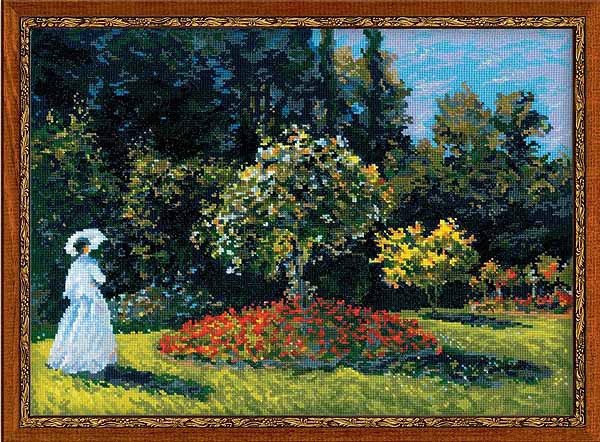 Woman in the Garden Cross Stitch Kit By RIOLIS