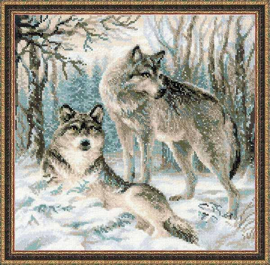 Pair of Wolves Cross Stitch Kit By RIOLIS