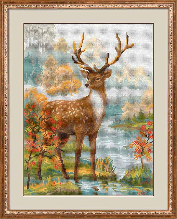 Deer Cross Stitch Kit By RIOLIS