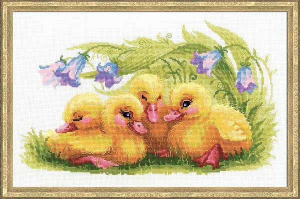 Funny Ducklings Cross Stitch Kit By RIOLIS