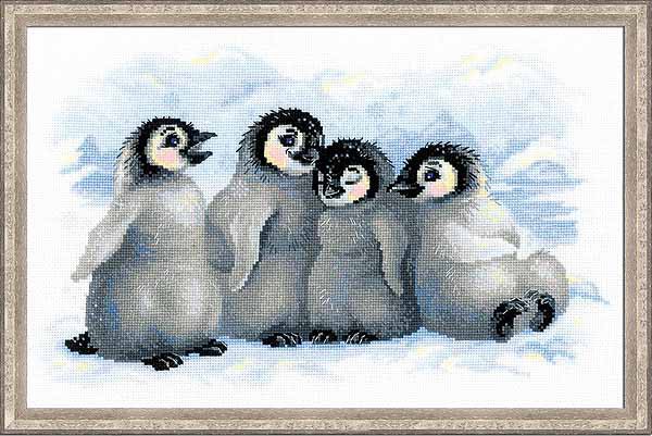 Funny Penguins Cross Stitch Kit By RIOLIS