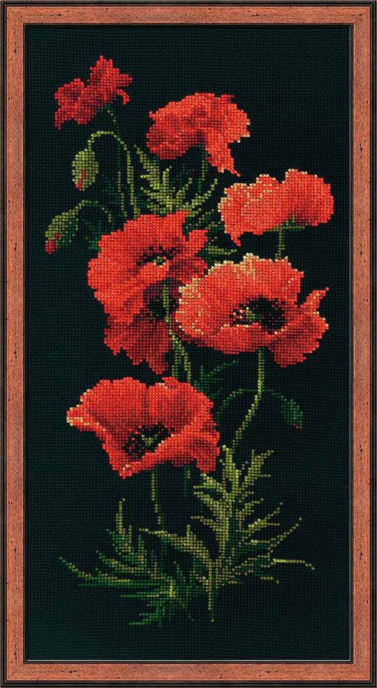 Poppies Cross Stitch Kit By RIOLIS