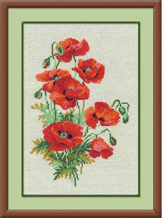 Wild Poppies Cross Stitch Kit By RIOLIS
