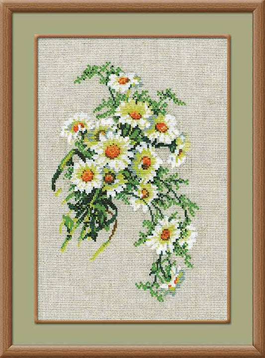 Bouquet of Camomiles Cross Stitch Kit By RIOLIS