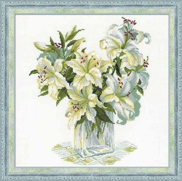 White Lilies Cross Stitch Kit By RIOLIS