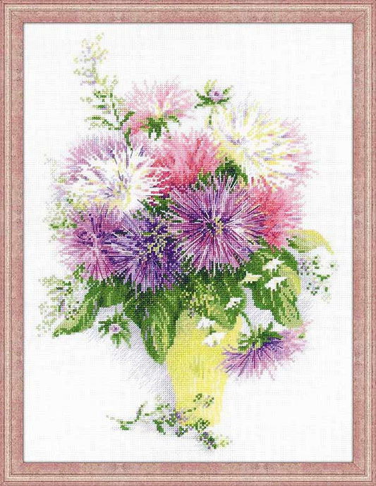 Asters Cross Stitch Kit By RIOLIS