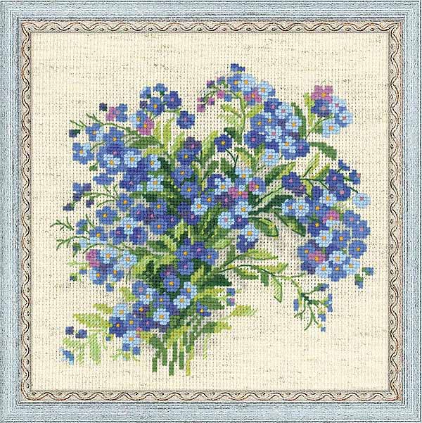 Forget Me Nots Cross Stitch Kit By RIOLIS