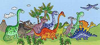 Dinosaur Fun Cross Stitch Kit By Bothy Threads