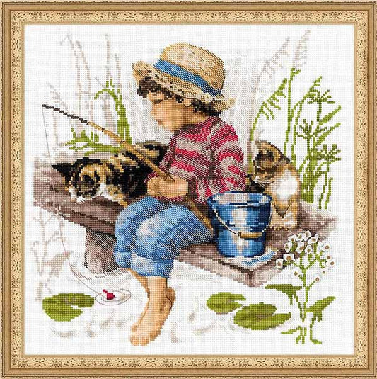 Lets Go Fishing Cross Stitch Kit By RIOLIS