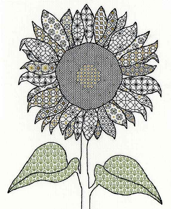 Sunflower Blackwork Kit By Bothy Threads