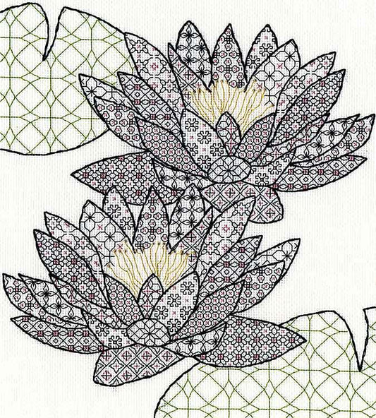 Water Lily Blackwork Kit By Bothy Threads