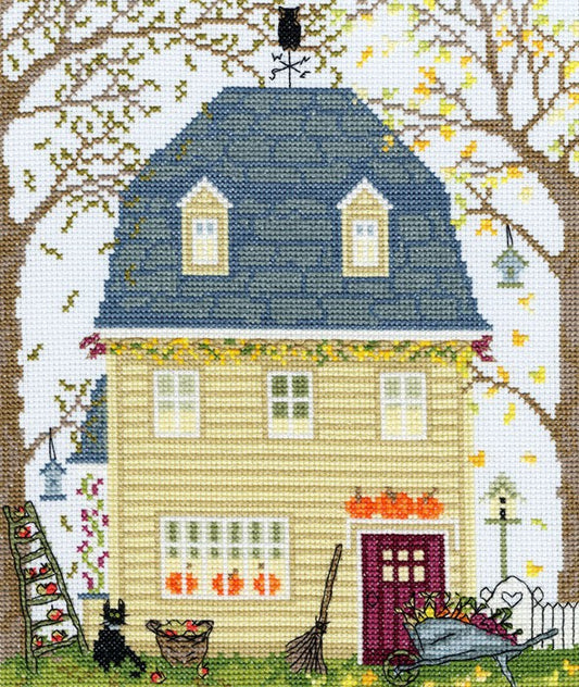 New England Homes Fall Cross Stitch Kit By Bothy Threads