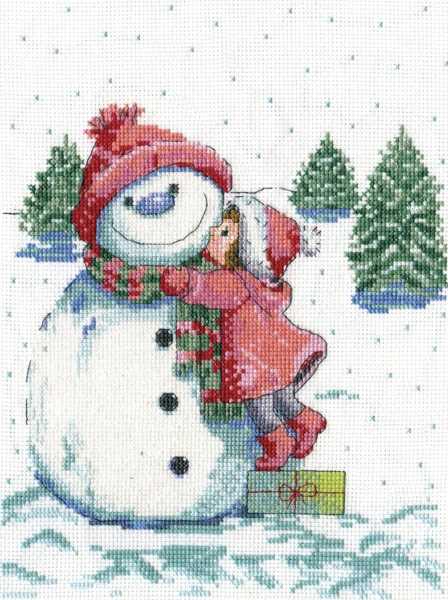Snowman with Red Scarf Cross Stitch Kit by Design Works 
