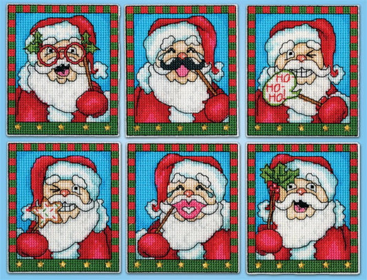 Selfie Santa Christmas Ornaments Cross Stitch Kit by Design Works
