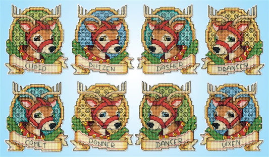 Reindeer Christmas Ornaments Cross Stitch Kit by Design Works