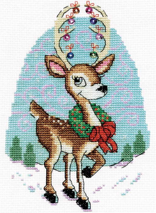 Reindeer Christmas Cross Stitch Kit by Design Works