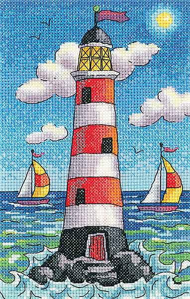 Lighthouse by Day Cross Stitch Kit by Heritage Crafts