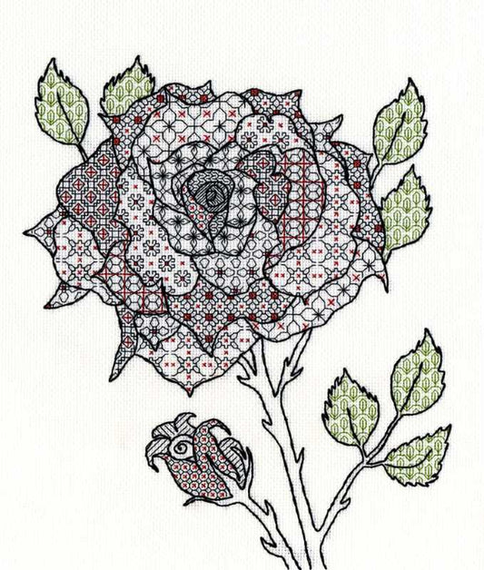 Rose Blackwork Kit By Bothy Threads