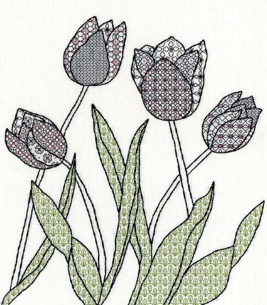 Tulips Blackwork Kit By Bothy Threads