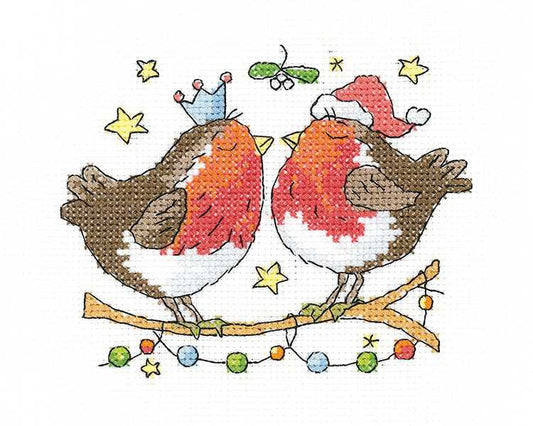 Christmas Kiss Cross Stitch Kit by Heritage Crafts