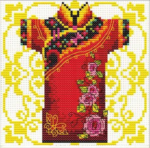 Rose Samurai Printed Cross Stitch Kit by Needleart World