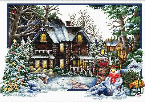 Winter Comes Printed Cross Stitch Kit by Needleart World