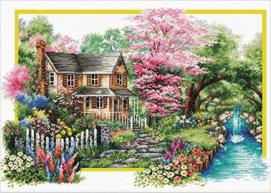 Spring Comes Printed Cross Stitch Kit by Needleart World