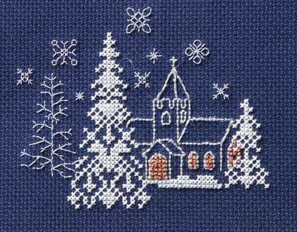 Let it Snow Cross Stitch Christmas Card Kit by Derwentwater Designs