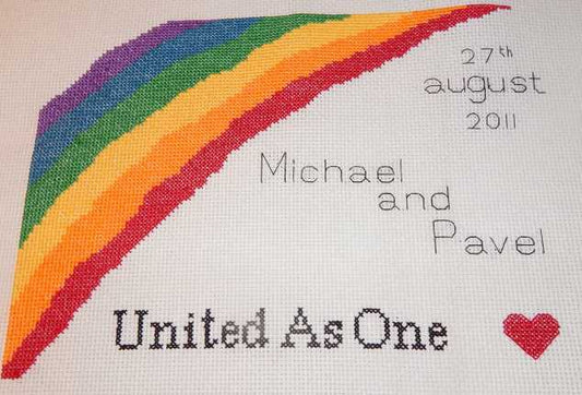 Rainbow Wedding Sampler Cross Stitch Chart by September Cottage Crafts