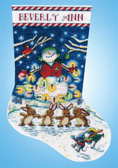 Light the Night Christmas Stocking Cross Stitch Kit by Design Works