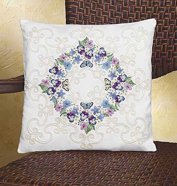 Floral Fantasy Pillow Embroidery Kit by Janlynn