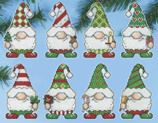 Gnomes Christmas Tree Ornaments Cross Stitch Kit by Design Works