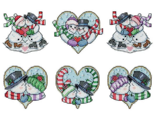 Snow Couple Christmas Ornaments Cross Stitch Kit by Design Works