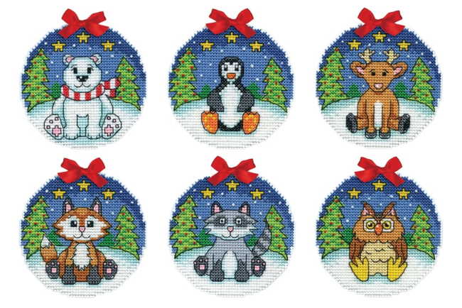 Starry Night Christmas Ornaments Cross Stitch Kit by Design Works