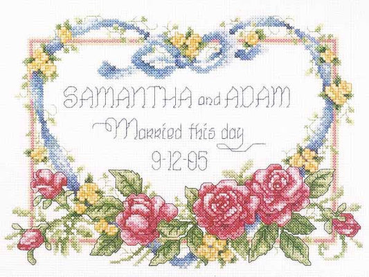 Married This Day Wedding Sampler Cross Stitch Kit by Janlynn