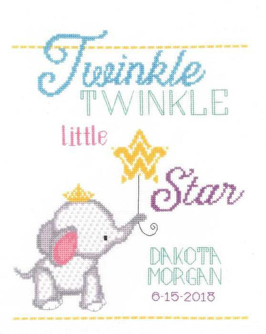 Twinkle Twinkle Birth Sampler Cross Stitch Kit by Janlynn
