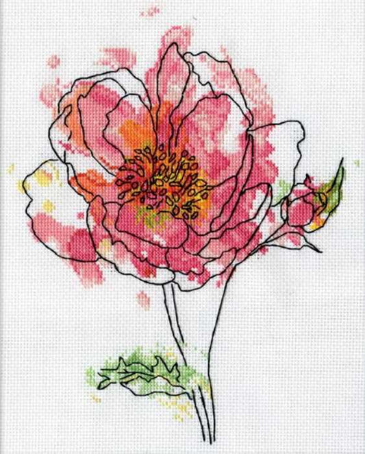 Pink Floral Cross Stitch Kit by Design Works
