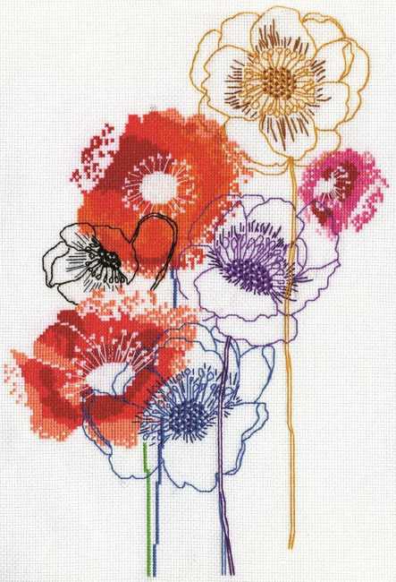 Modern Floral Cross Stitch Kit by Design Works