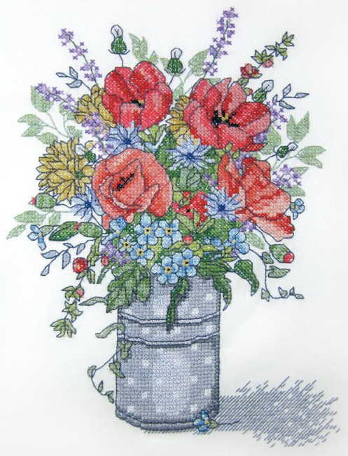 Poppies Printed Cross Stitch Kit by Janlynn