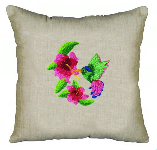 Hummingbird Pillow Punch Needle Kit by Janlynn