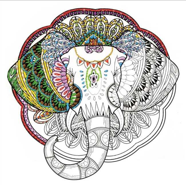 Elephant Zenbroidery by Design Works