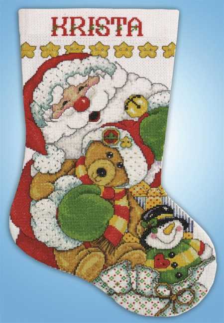 Santa Christmas Stocking Cross Stitch Kit by Design Works