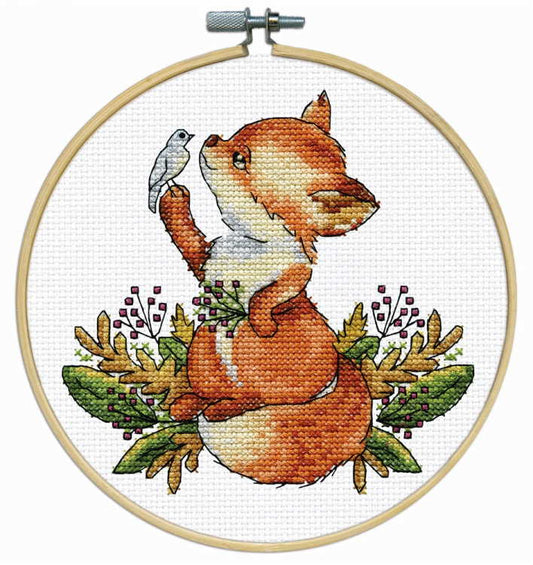 Fox with Hoop Cross Stitch Kit by Design Works
